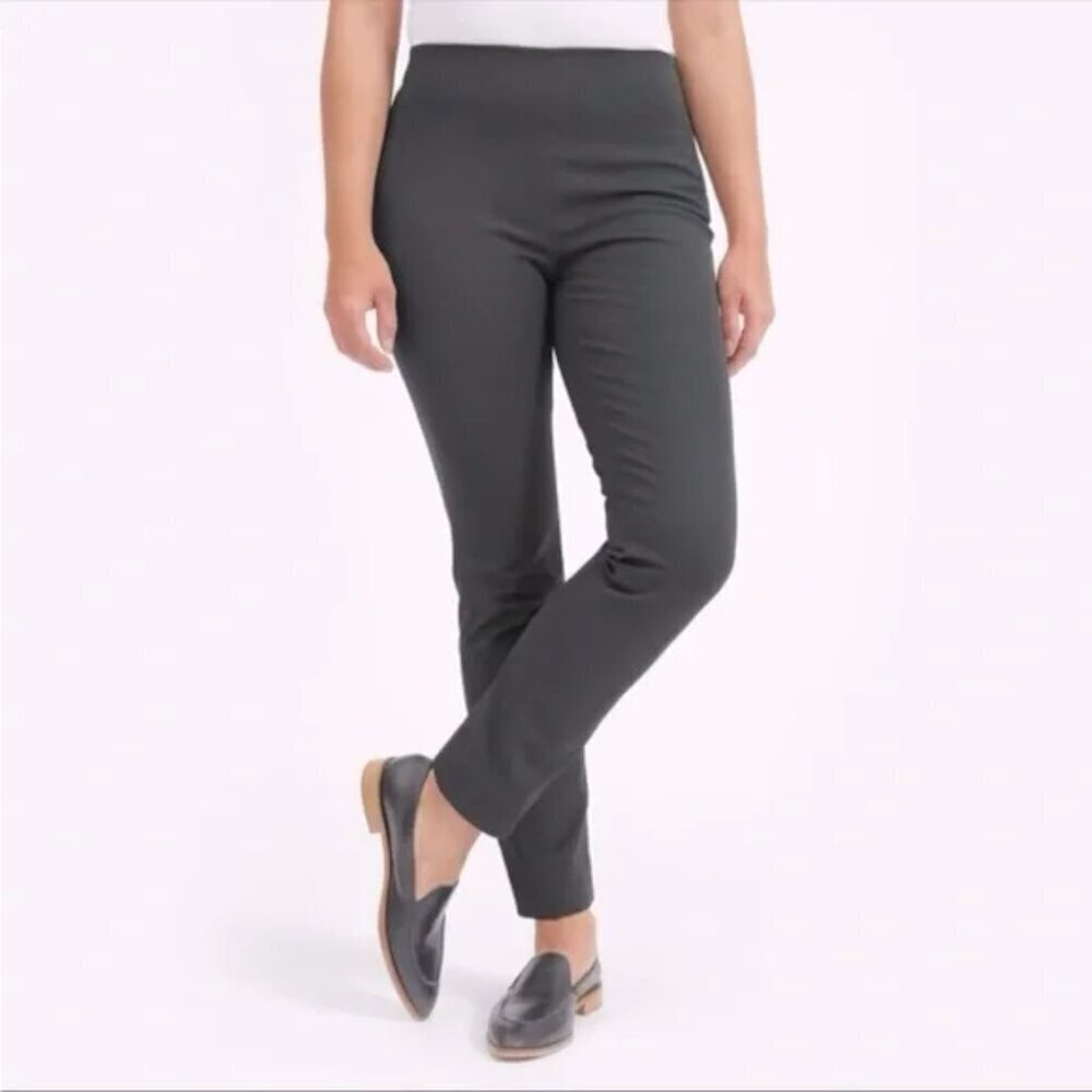 Everlane The Side-Zip Stretch Cotton Pants, Dark Gray, Size 6